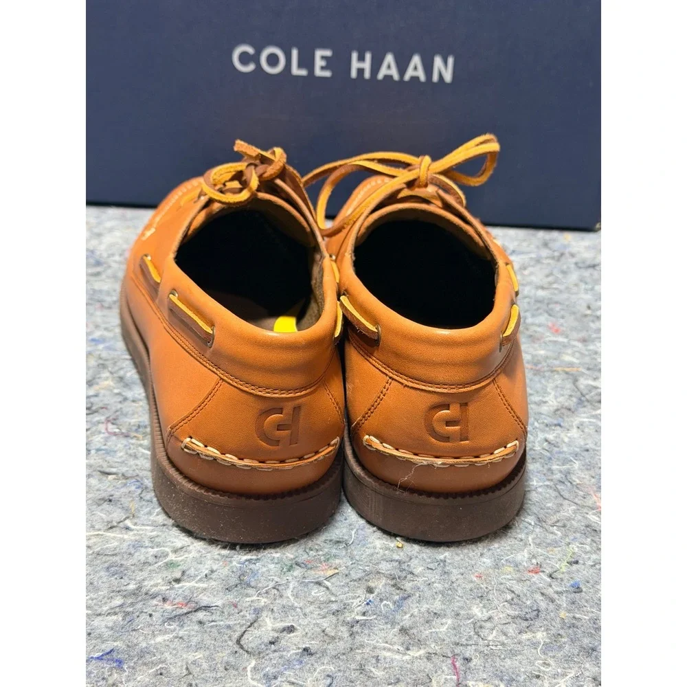 Cole‎ Haan Mens Size 9M Cognac Brown Leather Bowside Boatshoe NEW Fast Shipping!